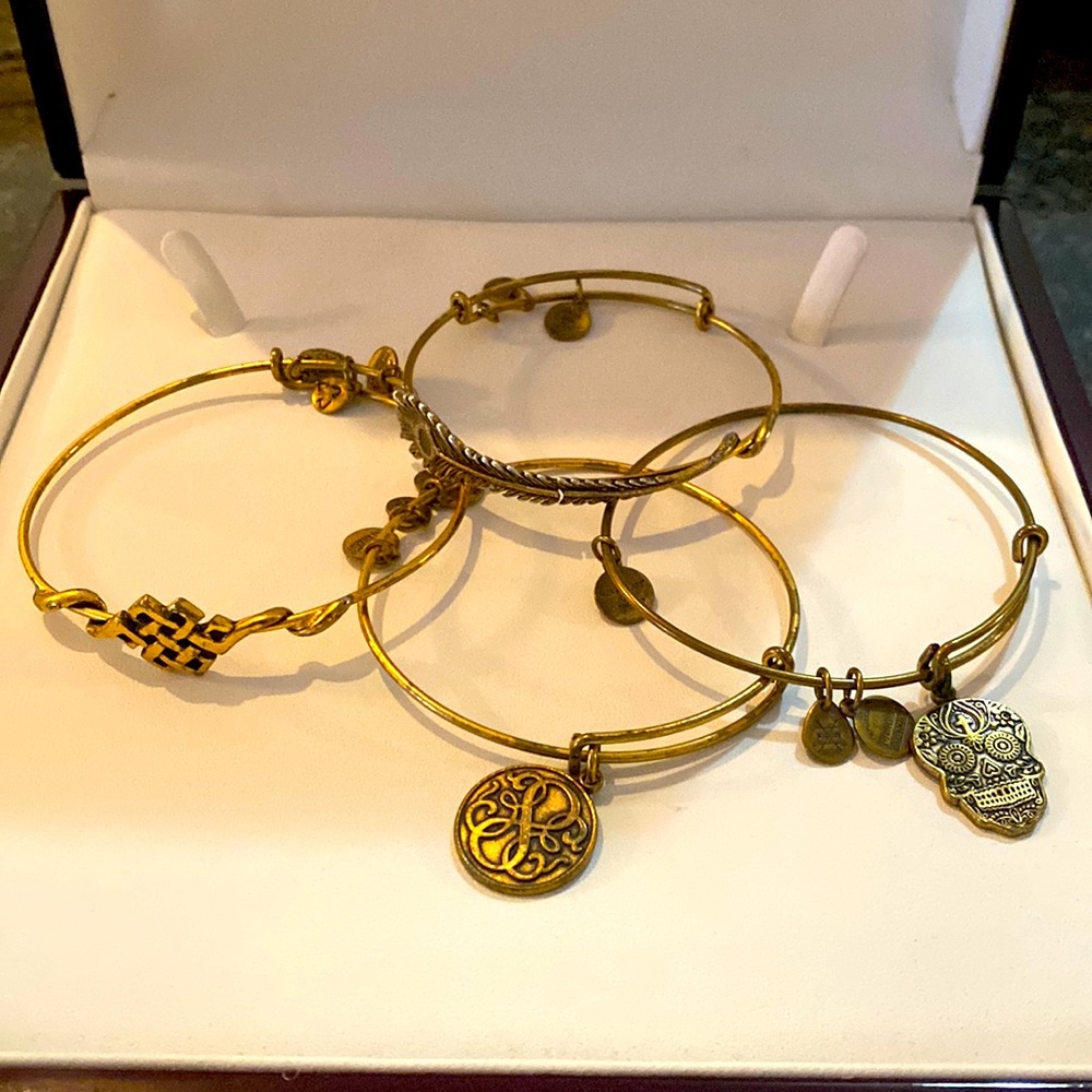 Collection of Alex + Ani bracelets